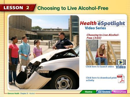 Choosing to Live Alcohol- Free (3:02) Click here to launch video Click here to download print activity.
