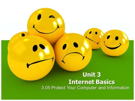 3.05 Protect Your Computer and Information Unit 3 Internet Basics.