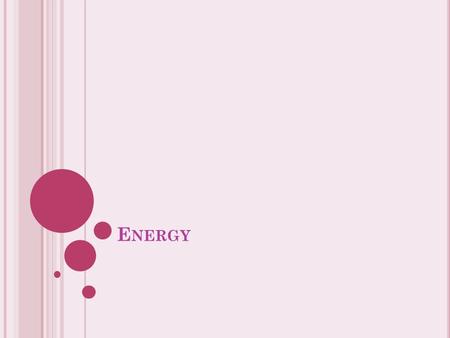 E NERGY. What is energy?? Energy is generally described as the amount of work that can be done. Types/forms of energy: ????