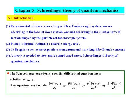 (1) Experimental evidence shows the particles of microscopic systems moves according to the laws of wave motion, and not according to the Newton laws of.
