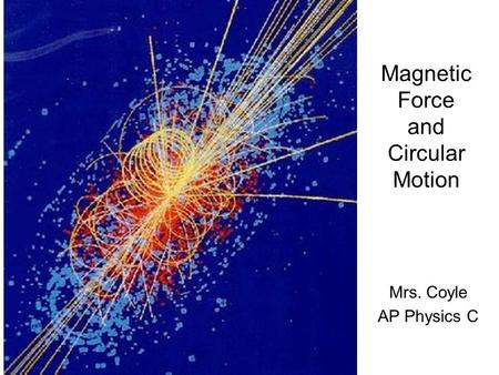 Magnetic Force and Circular Motion Mrs. Coyle AP Physics C.