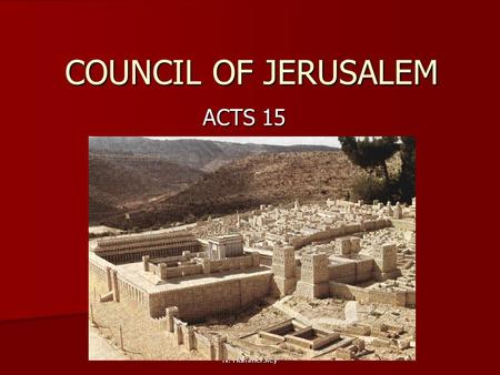 Council Of Jerusalem ACTS 15