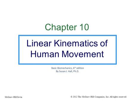 Linear Kinematics of Human Movement