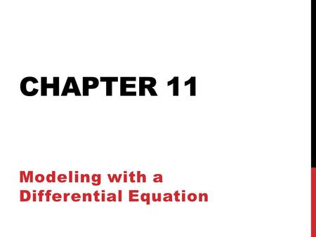 Modeling with a Differential Equation