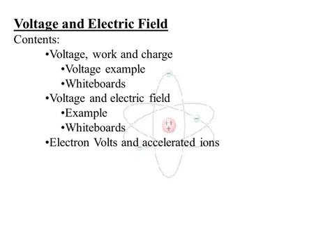 Voltage and Electric Field