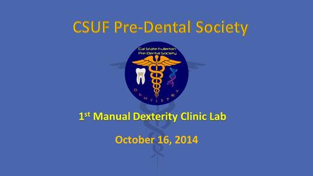 1 st Manual Dexterity Clinic Lab October 16, 2014.