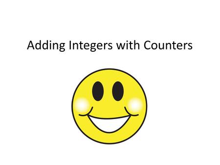 Adding Integers with Counters