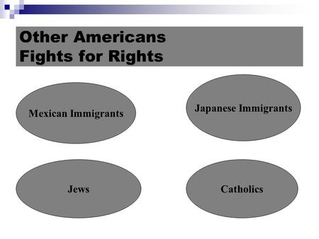 Other Americans Fights for Rights Mexican Immigrants JewsCatholics Japanese Immigrants.