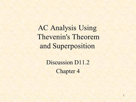 AC Analysis Using Thevenin's Theorem and Superposition