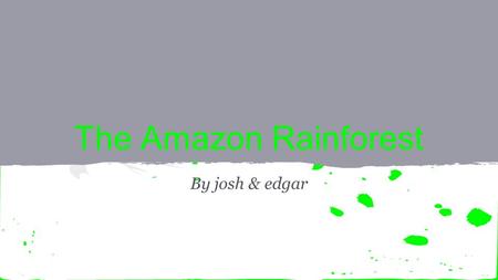 The Amazon Rainforest By josh & edgar. - the Amazon is in our planet earth. -in the continent of South America. - most of the rainforest is in Brasil.