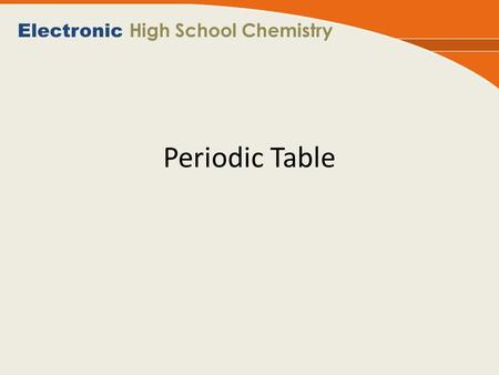 Periodic Table Electronic High School Chemistry. Now that you have made a classification table with only 10 elements, imagine trying to keep the 112 naturally.
