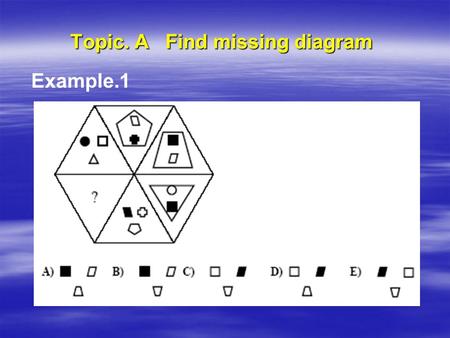 Topic. A Find missing diagram Example.1. Topic. A Find missing diagram  Example.2.
