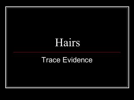 Hairs Trace Evidence.