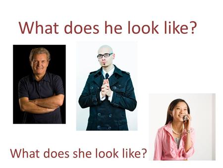 What does he look like? What does she look like?.