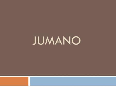 JUMANO. When you think of the mountains and basins… Think of the Jumano!