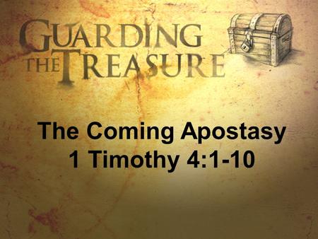 The Coming Apostasy 1 Timothy 4:1-10. Apolo Ohno.