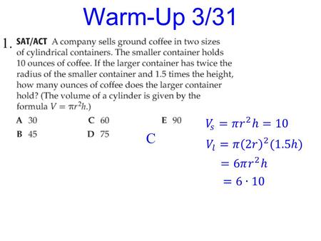 1. Warm-Up 3/31 C. Rigor: You will learn how to solve polynomial inequalities and rational inequalities. Relevance: You will be able to use polynomial.