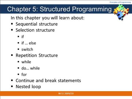 Chapter 5: Structured Programming