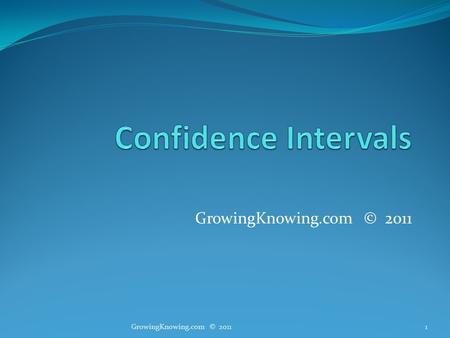GrowingKnowing.com © 2011 1. Estimates We are often asked to predict the future! When will you complete your team project? When will you make your first.