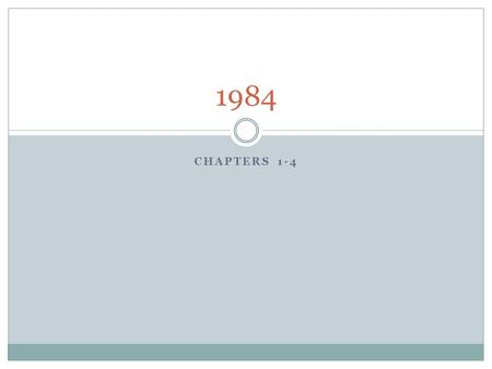 CHAPTERS 1-4 1984. Activity- pick partners and a topic Discuss a due date Discuss how were going to do the novel Movie.