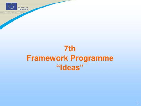 1 7th Framework Programme “Ideas” 2   Basic research has an important impact on economic performance   Europe is not making the most of its research.