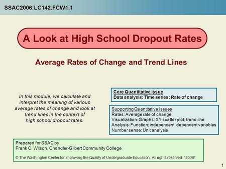 A Look at High School Dropout Rates