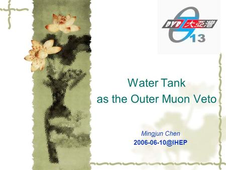 Water Tank as the Outer Muon Veto Mingjun Chen