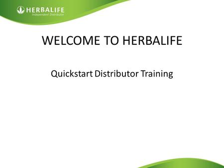 Quickstart Distributor Training