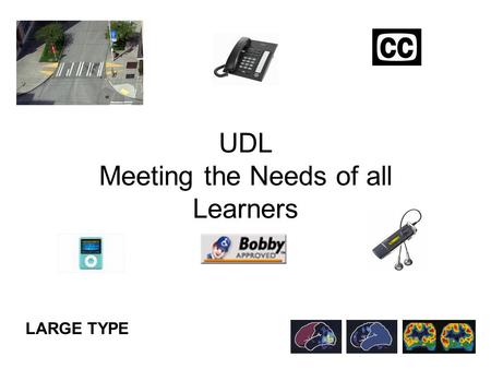 UDL Meeting the Needs of all Learners LARGE TYPE.