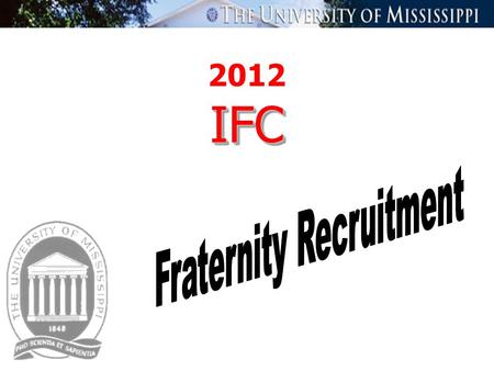 2012 IFCIFC. What is the Interfraternity Council ? The Interfraternity Council ( IFC ) is the governing body for members of IFC Chapters. IFC Executive.