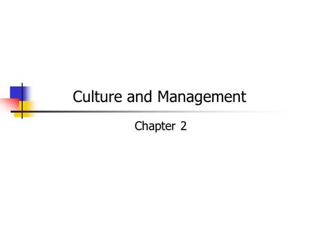 Culture and Management Chapter 2. Outline What is culture? Hofstede's model of culture Trompenaars' model of culture.