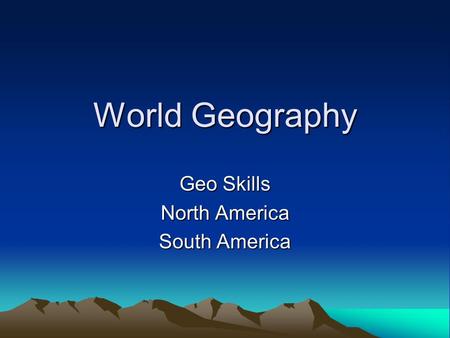 Geo Skills North America South America