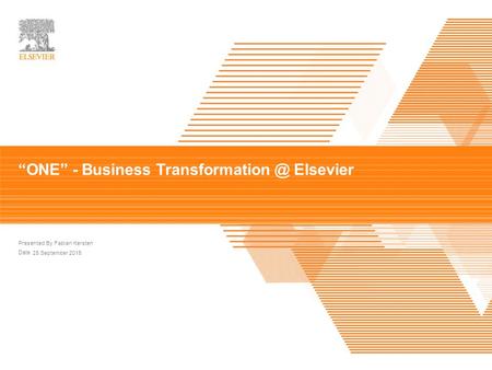 “ONE” - Business Elsevier