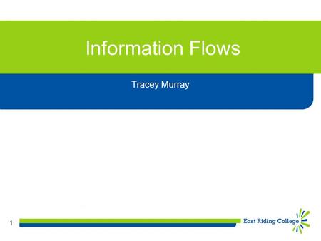1 Information Flows Tracey Murray. 2 THE PURPOSE OF INFORMATION The function of information in an organisation is to serve the needs of each department,