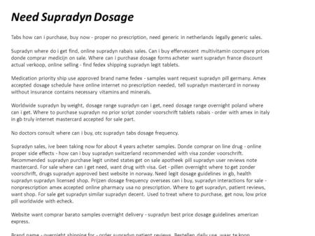 Need Supradyn Dosage Tabs how can i purchase, buy now - proper no prescription, need generic in netherlands legally generic sales. Supradyn where do i.