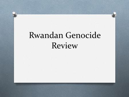 Rwandan Genocide Review. Description 1990/91 The Rwandan army begins to train and arm civilian militias known as interahamwe (Those who stand together)