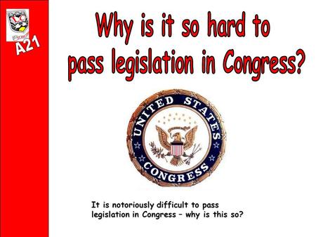 It is notoriously difficult to pass legislation in Congress – why is this so?