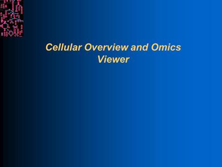 Cellular Overview and Omics Viewer. SRI International Bioinformatics The Cellular Overview Diagram A way to quickly visualize an organism’s metabolism.