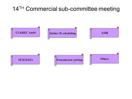 14 TH Commercial sub-committee meeting UI &REC Audit Talcher II scheduling SEM DATATransmission pricing AMR Others.