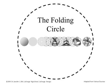 The Folding Circle ©2009, Dr. Jennifer L. Bell, LaGrange High School, LaGrange, Georgia Adapted from Various Sources.