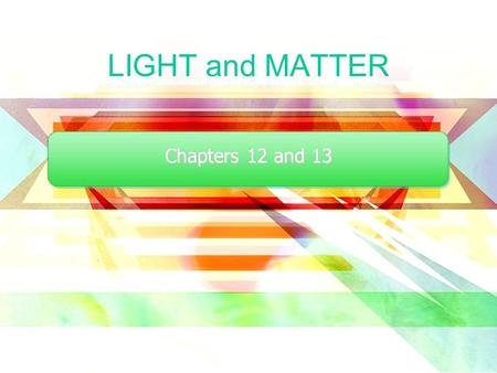 LIGHT and MATTER Chapters 12 and 13. Originally performed by Young (1801) to demonstrate the wave-nature of light. Has now been done with electrons, neutrons,