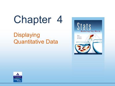 . Chapter 4 Displaying Quantitative Data. . Slide 4- 2 Dealing With a Lot of Numbers… Summarizing the data will help us when we look at large sets of.