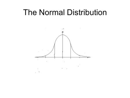 The Normal Distribution. The Area under the curve The area under the curve represents everything: 100%.