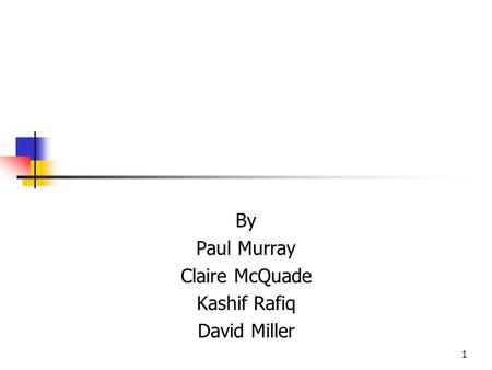 1 By Paul Murray Claire McQuade Kashif Rafiq David Miller.