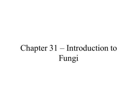 Chapter 31 – Introduction to Fungi. Fungi characteristics Heterotrophic External digestion Hyphae –Threadlike filaments –Chains of cells can be separated.