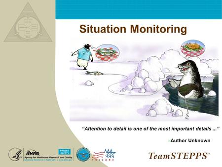 Situation Monitoring “Attention to detail is one of the most important details ...” –Author Unknown ™