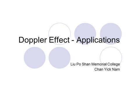 Doppler Effect - Applications