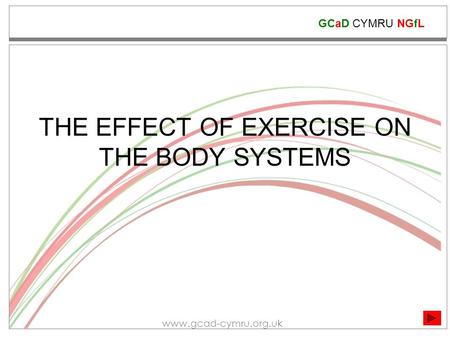GCaD CYMRU NGfL www.gcad-cymru.org.uk THE EFFECT OF EXERCISE ON THE BODY SYSTEMS.