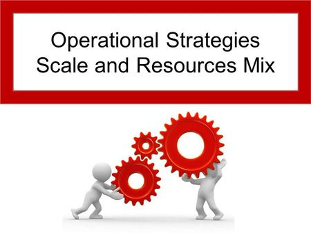 Operational Strategies Scale and Resources Mix