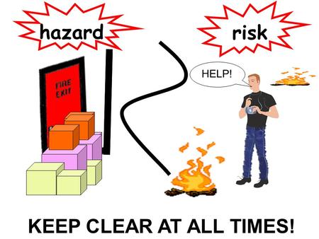 Hazard risk HELP! KEEP CLEAR AT ALL TIMES!.